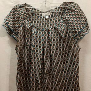 DRESSBARN BLOUSE TOP CAP SLEEVE SCOOP NECK Size M